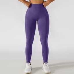 image-Yoga Pants Women High Waist Blue Purple L