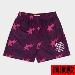 image-New American style shorts casual shorts fitness men's muscle sports five-point pants trendy beach pants mesh breathable shorts