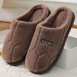 image-Gray Pig Plush Cozy Cotton Flip Flops, Diamond Purple, Size 44-45, Unisex
