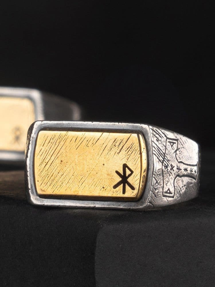 image-GothicLolita Thor's Hammer Ring - Silver Copper