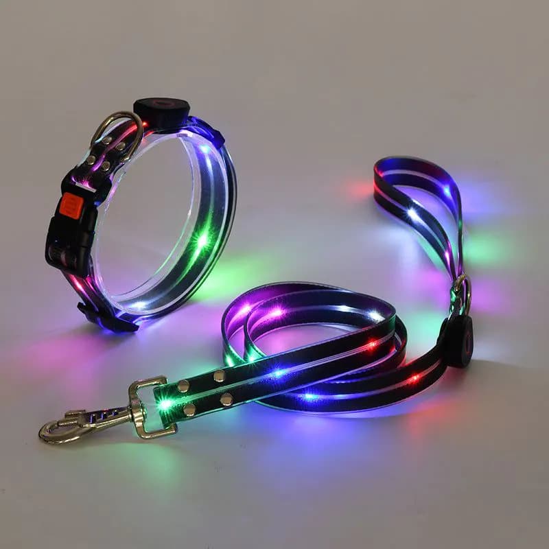 image-LED Pet Collar USB Charging - Nylon Black