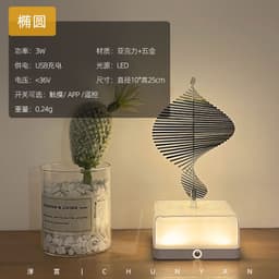 image-Chunyan JPJ Night Light Rotating Bedside Lamp