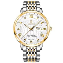 image-Poedagar Swiss Quartz 41.5mm Men's Watch - Gold 30M Waterproof