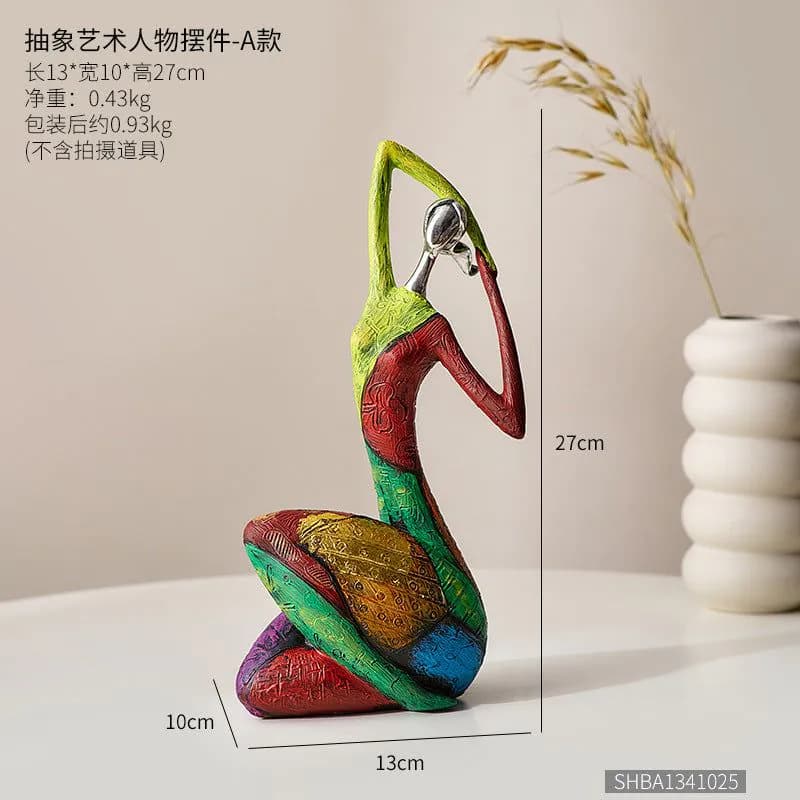 image-Creative abstract figure decoration home living room TV cabinet decoration office art yoga decoration oil painting woman