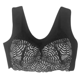 image-Women's Plus Size Wireless Lace Bralette - Full Cup