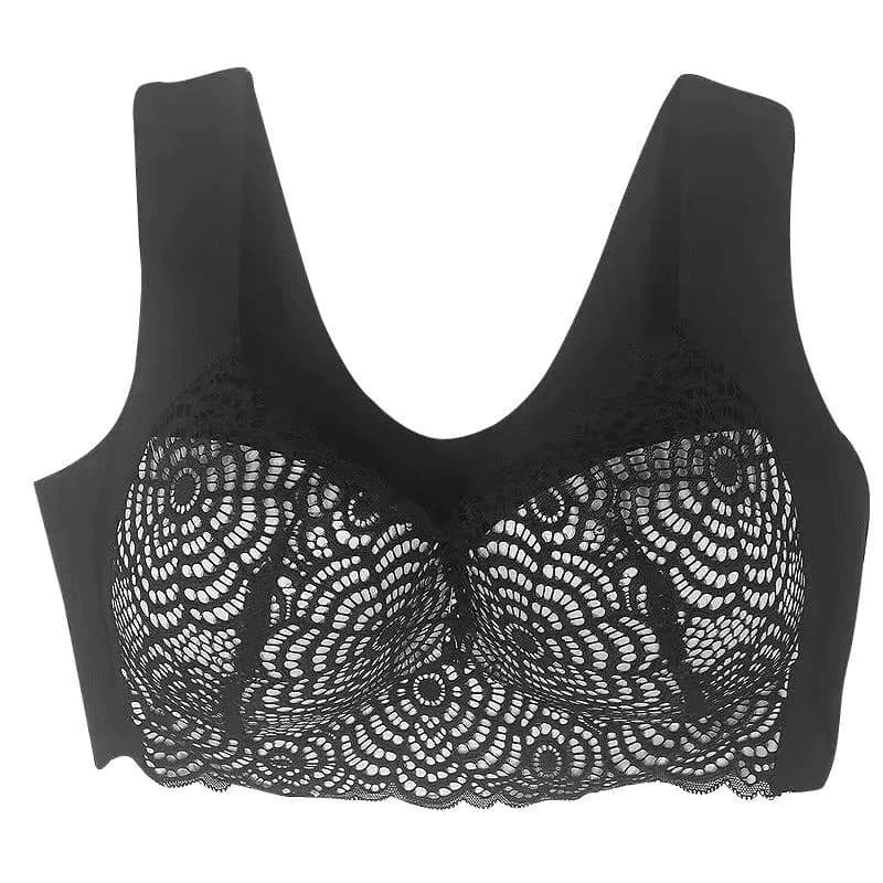image-Women's Plus Size Wireless Lace Bralette - Full Cup