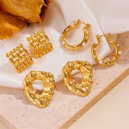 image-Water Drop Earrings - 18K Gold Plated Titanium Steel