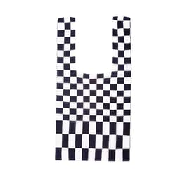 image-2021 Japan and South Korea cross-border checkerboard contrast color knitted shoulder tote bag woven tote bag shoulder underarm bag women