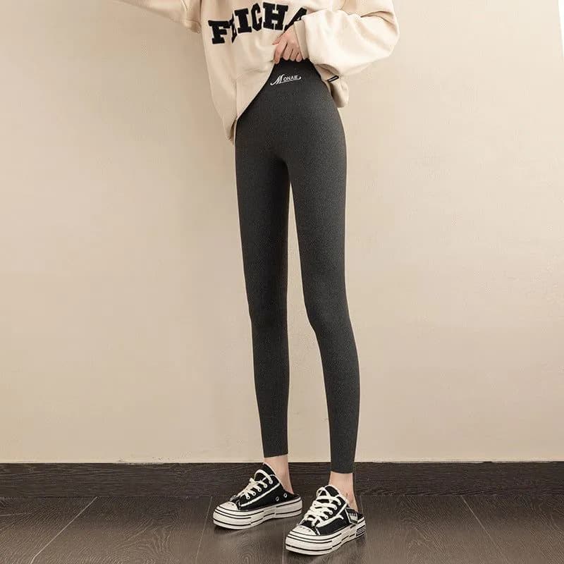 image-Women's Fleece Leggings - Dark Coffee Cropped XL