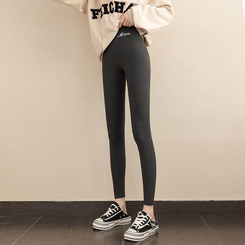 image-Women's Velvet Fleece Leggings - Dark Coffee XL Warm