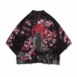 image-2021 cross-border new Japanese-style digital printing kimono men and women cloak coat pajamas cardigan summer
