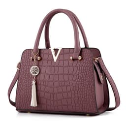 image-rpinala Women's Messenger Bag - Pink PU Crocodile