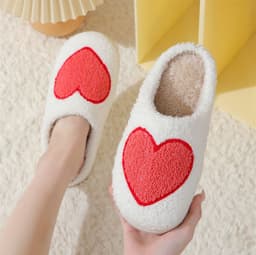 image-Cross-border Valentine's Winter Smiley Cotton Slippers for Women Warm Indoor