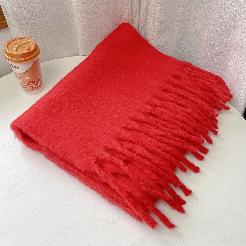 image-GINES LILY 28-Color Cashmere Scarf - Army Green, 43x225cm Warm