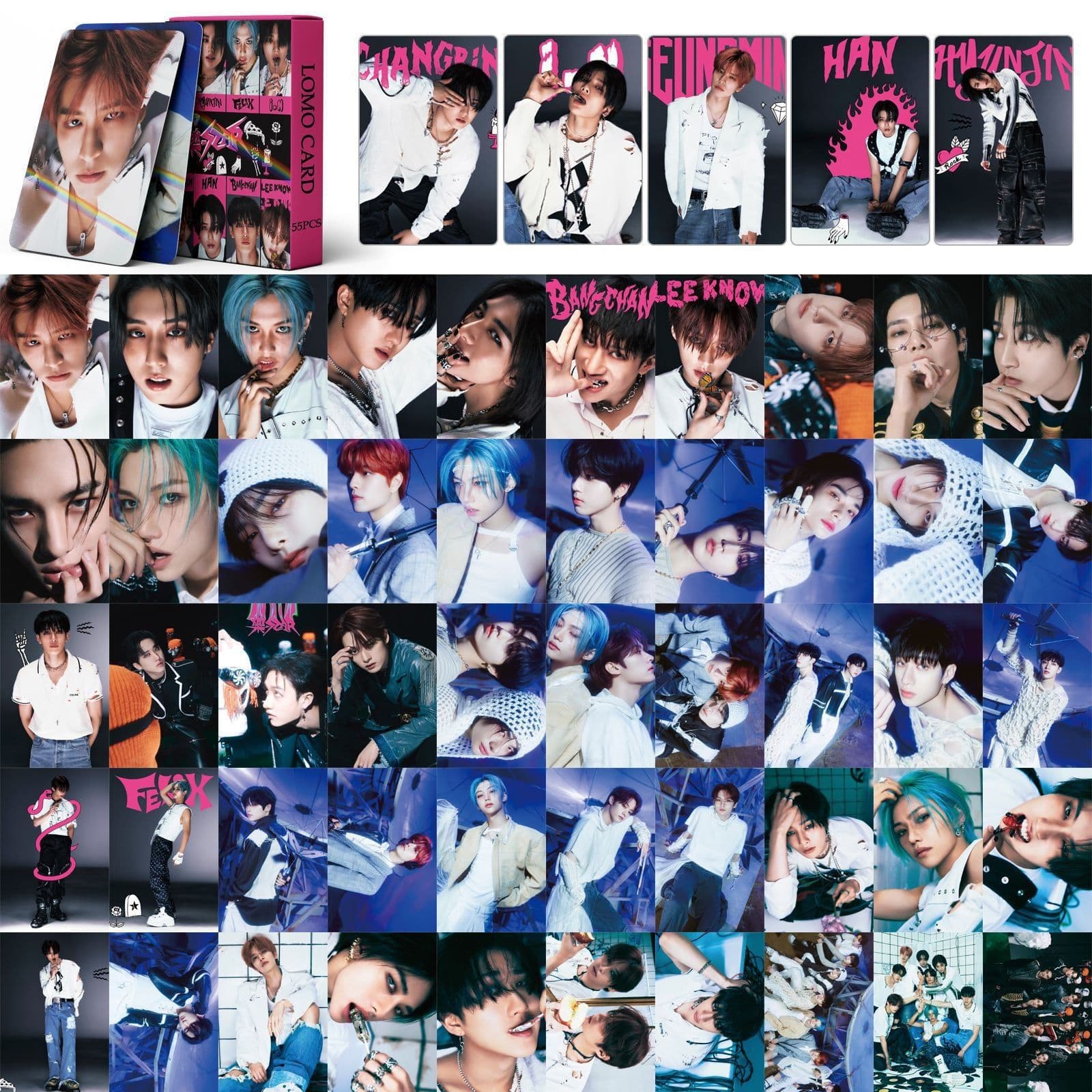 image-SK Stray Kids Album Cards - Bang Chan, Lee Know, Hyunjin