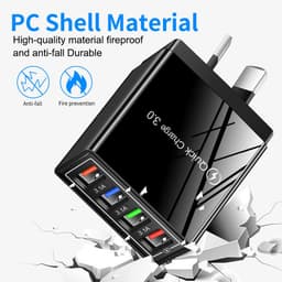 image-AU 4USB Mobile Phone Charger 3.1A Multi-Port European Head
