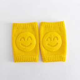 image-New terry children's knee pads elbow pads summer baby baby crawling toddler knee pads non-slip dispensing smiley face knee pads