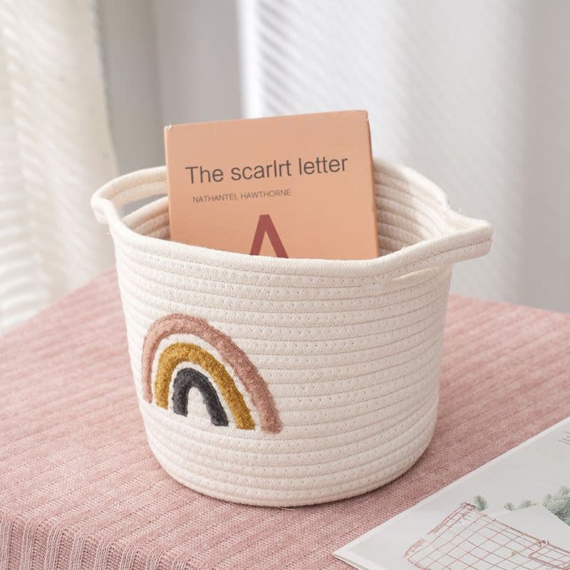 image-Yu Yang Storage Basket - Rainbow Cotton 20x25cm