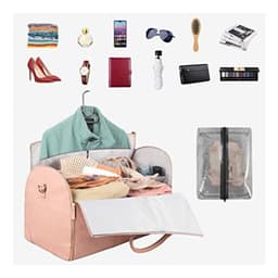 image-Spot Travel Duffle Bag - Off White PU Leather Large