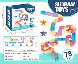 image-DIY Assembled Track Ball Sliding Sliding Fun Bath Toys Duckling Turning Fun Children's Bathroom Shower Playing Water Toys