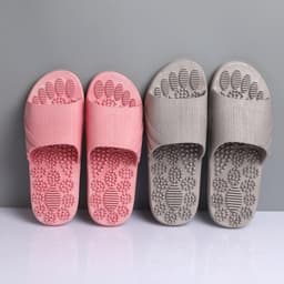 image-2021 Summer Candy Color Massage Home Slippers Bathroom Indoor Slippers Men and Women Plastic Couple Slippers