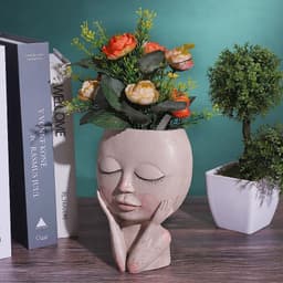 image-Resin Boo Girl Flower Pot Nordic Green Decorative