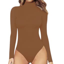 image-Women's Brown Polyester Jumpsuit - Long Sleeve XL