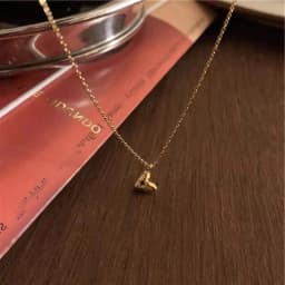 image-Ke Yi Heart Black Diamond Necklace - 41-50cm