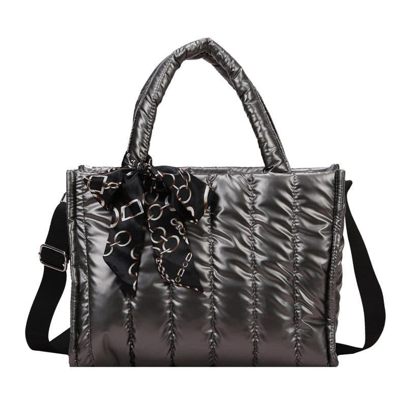 image-Cotton Tote Bag Women Camouflage Chain Shoulder Strap