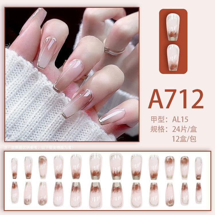 image-Autumn and winter gentle, sweet and pure desire INS style manicure wear nail polish girl whitening printed ice transparent fake nail polish