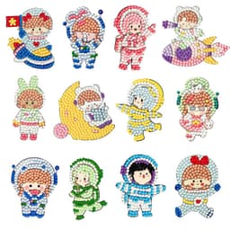 image-Douyin Rabbit Year Puzzle Sticker - DIY Crystal Diamond Fridge Decal - Cartoon Style