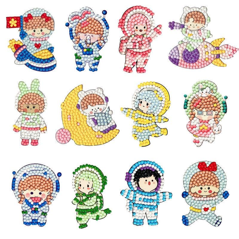 image-Douyin Rabbit Year Puzzle Sticker - DIY Crystal Diamond Fridge Decal - Cartoon Style