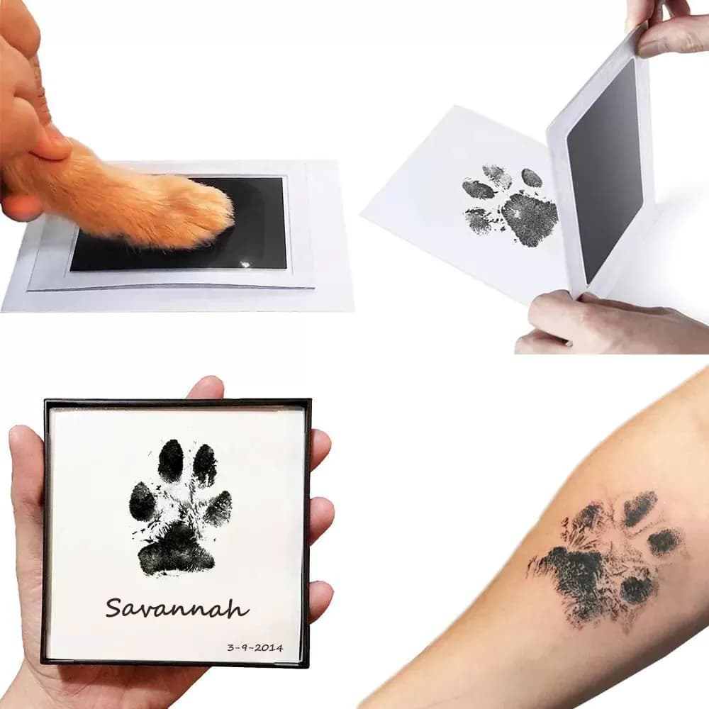 image-Pets and Children's No-Wash Footprint Kit - DIY Memory Album
