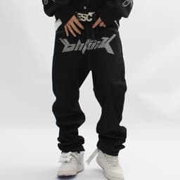 image-TIFO Loose Straight Jeans - Black XL Street Style