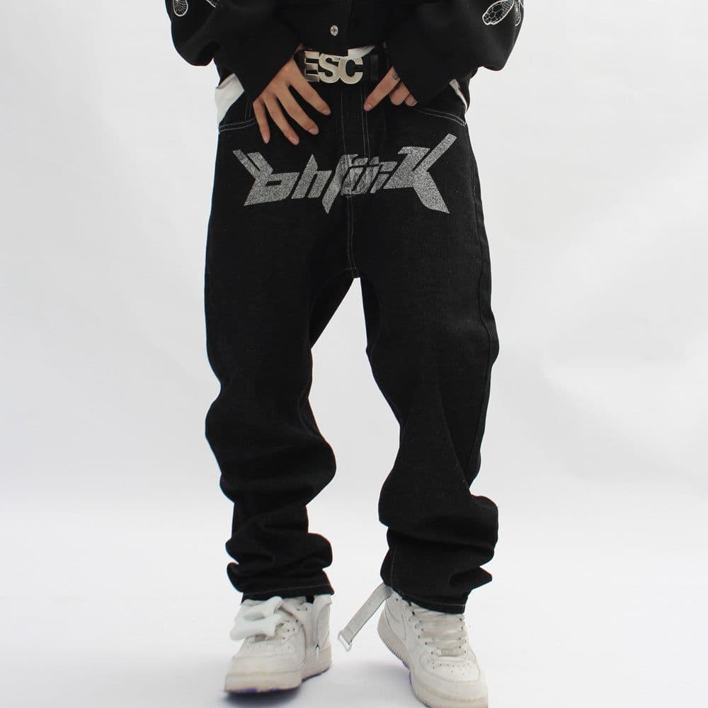 image-TIFO Loose Straight Jeans - Black XL Street Style
