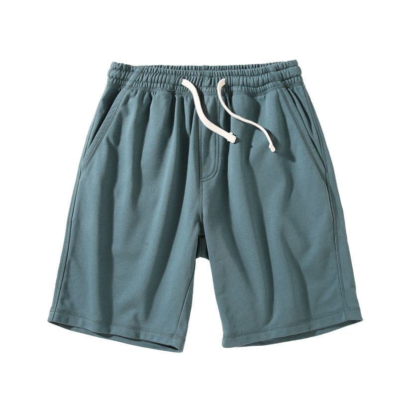 image-Heavyweight Cotton Shorts - Green 3XL Loose Casual Japanese Design