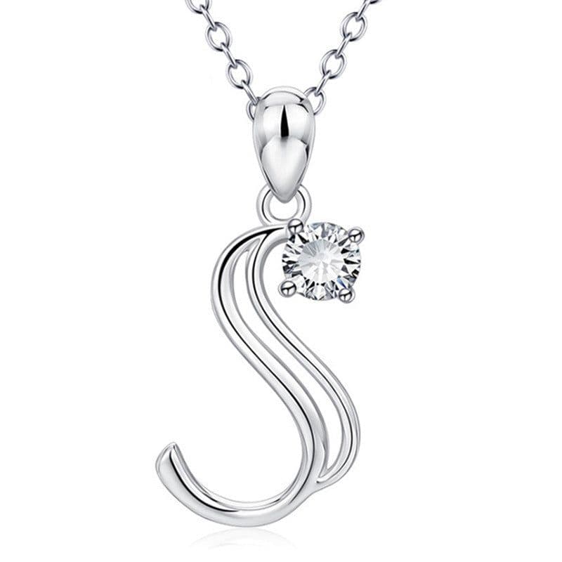 image-Baoshina Alphabet Diamond Pendant Necklace 26 Letters Jewelry Crossborder Supply