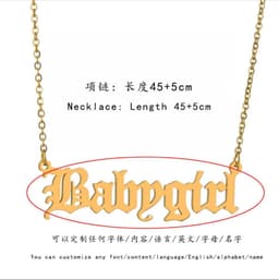 image-Hot-selling DIY customized stainless steel necklace English name number year tag clavicle chain pendant customized