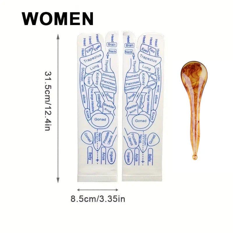 image-Cross-border Warp socks English acupuncture point socks meridian socks Chinese heritage massage socks spot