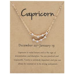 image-Yulu 12-Constellation Diamond Necklace Alloy Clavicle Chain - Brown