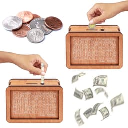 image-Cross-border popular Money Box with Counter wooden piggy bank coin box wooden crafts