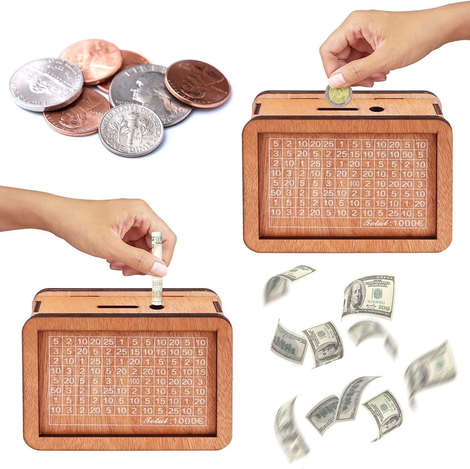 image-Cross-border popular Money Box with Counter wooden piggy bank coin box wooden crafts