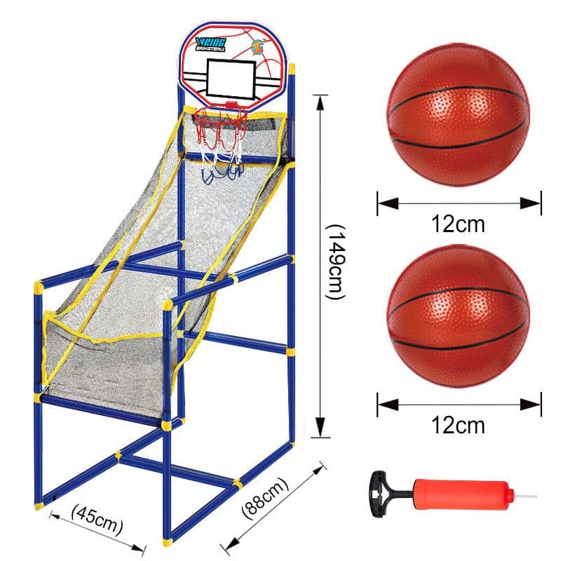 image-Kids' Portable Shooting Machine, Basketball Toy Indoor/Outdoor - Red, 1.49M Height