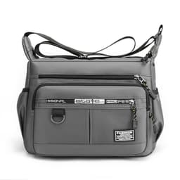 image-Men's Shoulder Bag - Grey Oxford Polyester
