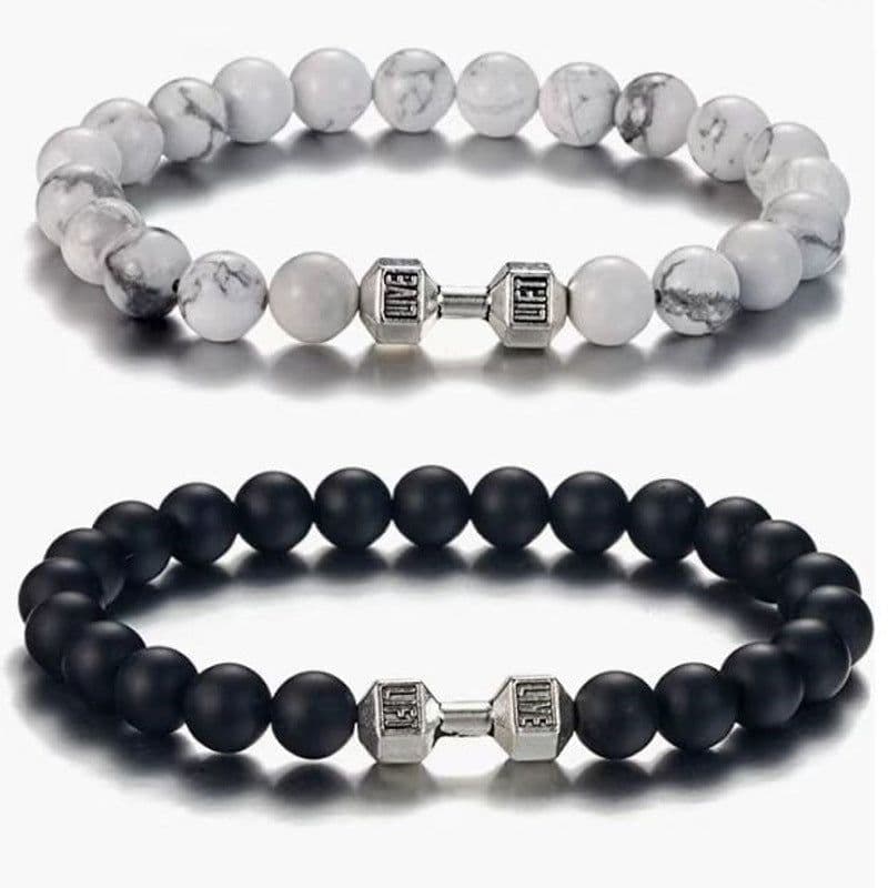 image-Manshang Volcanic Stone Bracelet - Black Matte