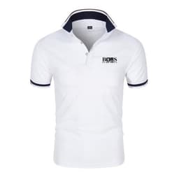 image-Men's & Women's Milk Fiber Polo Shirt, Short Sleeve, 4XL Blue Black