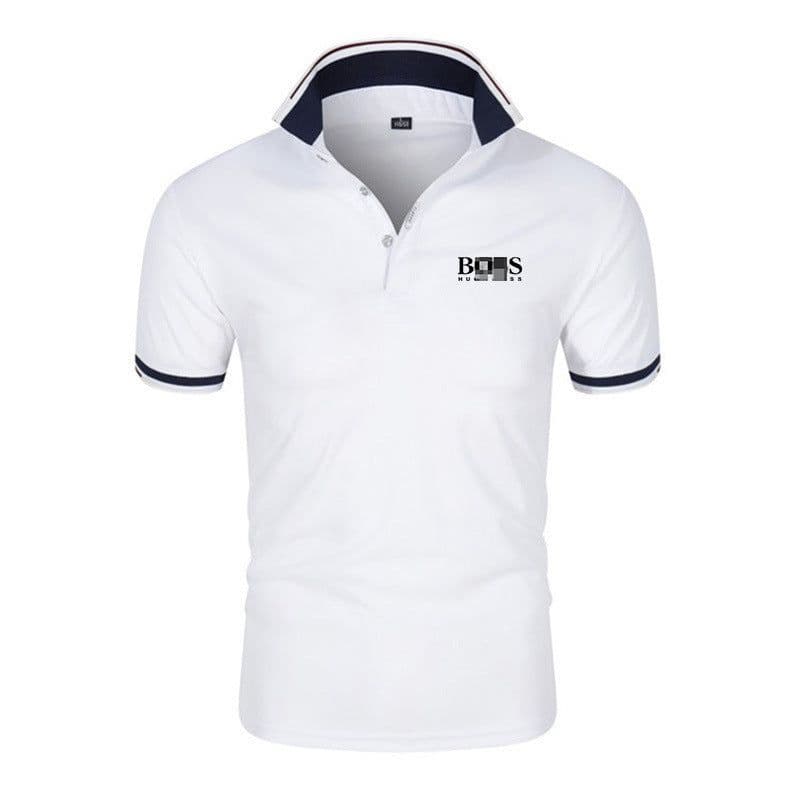 image-Men's & Women's Milk Fiber Polo Shirt, Short Sleeve, 4XL Blue Black