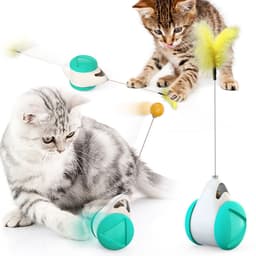 image-Wholesale Pet Supplies Manufacturers New Puppy Toys To Amuse Cats Slow Food Leakage Device Windmill Turntable
