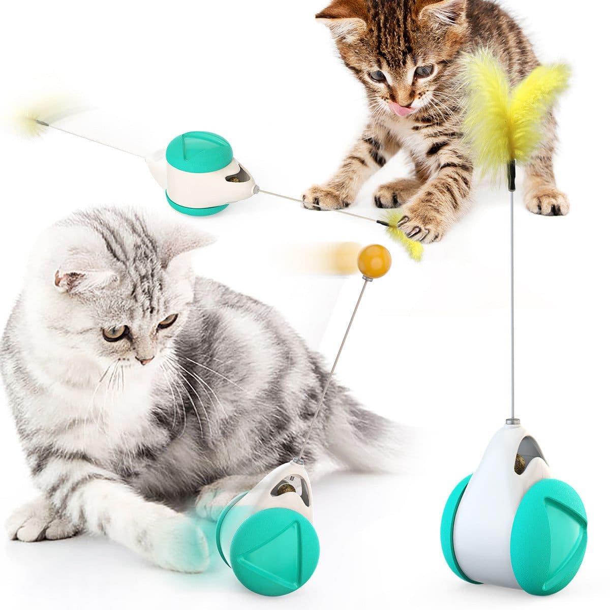 image-Wholesale Pet Supplies Manufacturers New Puppy Toys To Amuse Cats Slow Food Leakage Device Windmill Turntable