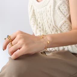 image-Japanese Korean Ins Style Stacking Bracelet 18k Gold